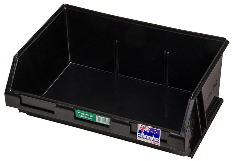 Fischer Plastics Viro-Pak 120 Black Bin and Container 12L
