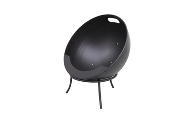 Greenlife Outdoor Fire Pit Half Globe Stadium Style 610mm Multi-Angle - Black