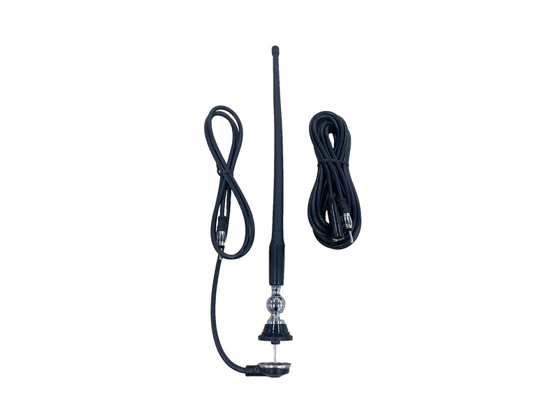 Radio Antenna 1.4m with 4m Extension Cable for RV Caravans Bundle  - Black