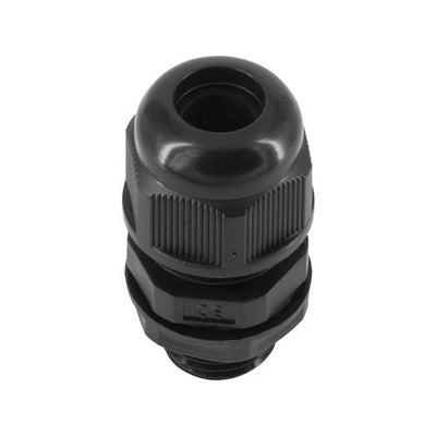 Nylon Cable Gland 16mm IP68 with O Ring and Flat Washer - Black