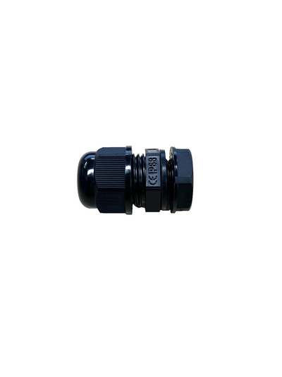 Nylon Cable Gland 16mm IP68 with O Ring and Flat Washer - Black