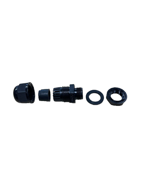 Nylon Cable Gland 16mm IP68 with O Ring and Flat Washer - Black