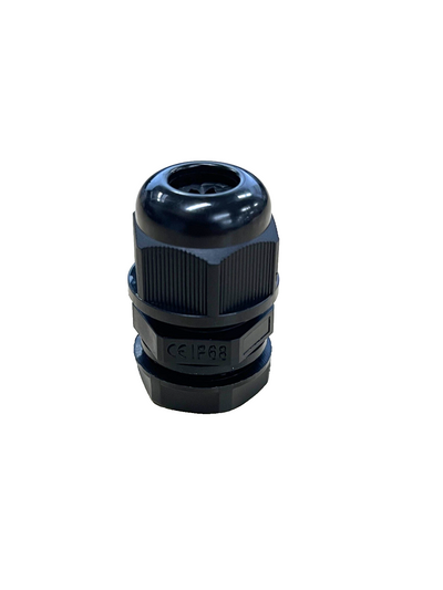 Nylon Cable Gland 16mm IP68 with O Ring and Flat Washer - Black