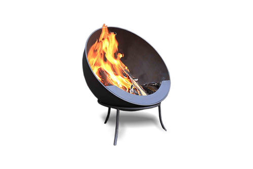 Greenlife Outdoor Fire Pit Half Globe Stadium Style 610mm Multi-Angle - Black