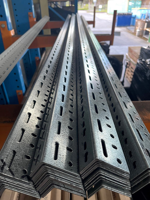 Stormor Handy Angle Steel Metal Slotted Section 3.6m - Zinc / Powdercoated