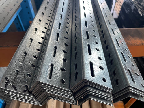 Stormor Handy Angle Steel Metal Slotted Section 3.6m - Zinc / Powdercoated