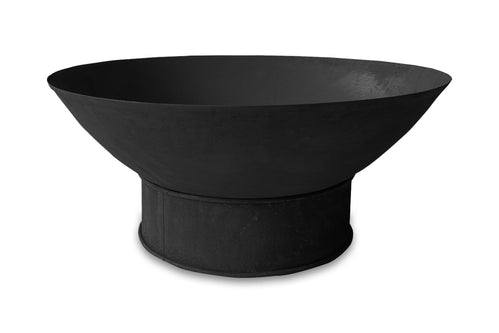 Greenlife Outdoor Fire Pit Cast Iron 600mm Deep Dish Bowl - Black