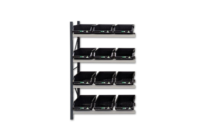 Stormor Premium Longspan Container Rack with Plastic Bins