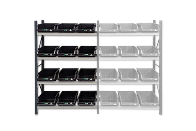 Stormor Premium Longspan Container Rack with Plastic Bins