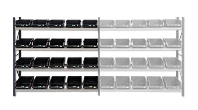 Stormor Premium Longspan Container Rack with Plastic Bins