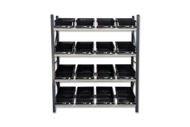 Stormor Premium Longspan Container Rack with Plastic Bins