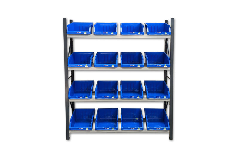 Stormor Premium Longspan Container Rack with Plastic Bins