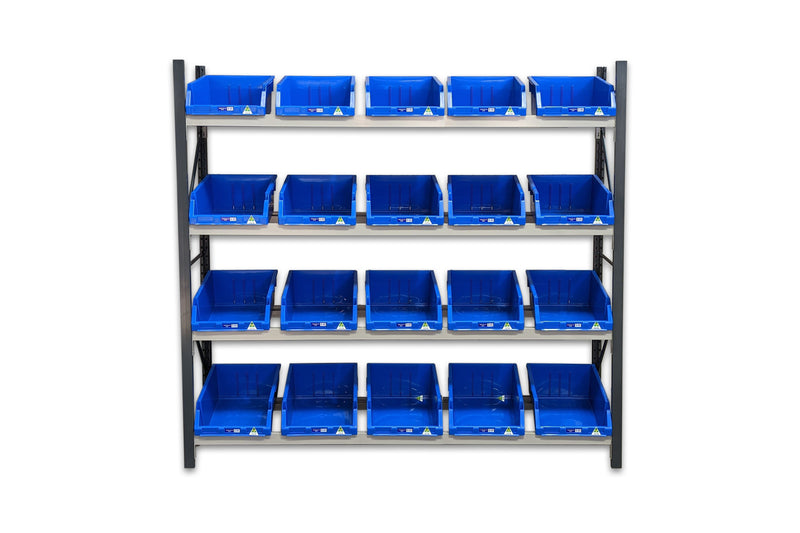 Stormor Premium Longspan Container Rack with Plastic Bins