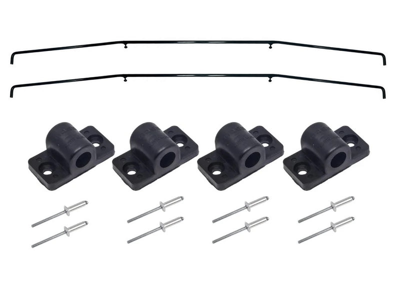 Tonneau Support Bar Rod Replacement Kit with Brackets and Pop Rivets