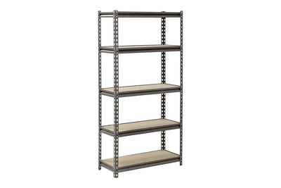 Summit Boltless Rivet Garage Shelving Storage Units with MDF Shelves - Hammertone Grey