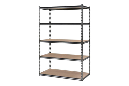 Summit Boltless Rivet Garage Shelving Storage Units with MDF Shelves - Hammertone Grey