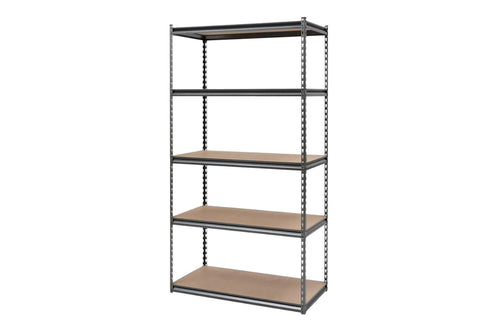 Summit Boltless Rivet Garage Shelving Storage Units with MDF Shelves - Hammertone Grey