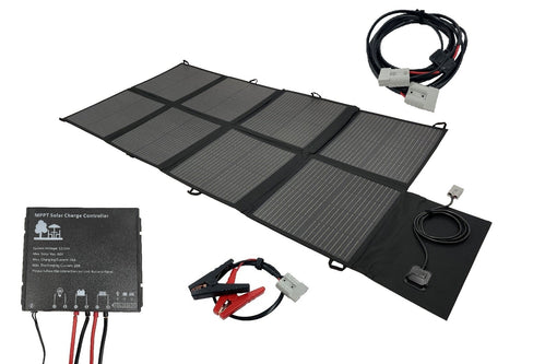 200W Premium Portable Folding Solar Panel Blanket, MPPT Controller & Accessories