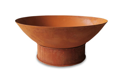 Greenlife Outdoor Fire Pit Cast Iron 600mm Deep Dish Bowl - Rust Patina