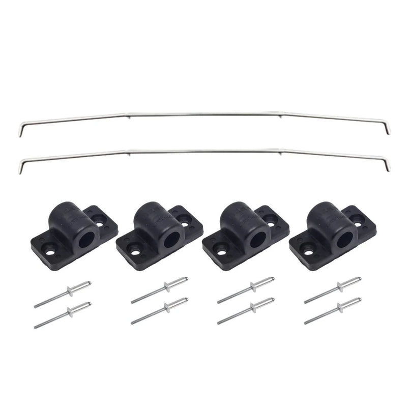 Tonneau Support Bar Rod Replacement Kit with Brackets and Pop Rivets