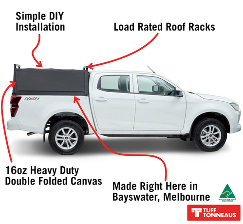 Canvas Canopy For Jeep Gladiator Dual Cab 2020_ With Trail Rail Installed Ute 1