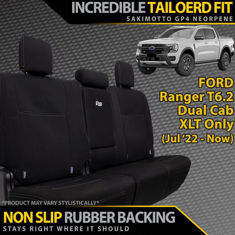 Ford Ranger T6.2 XLT Neoprene Rear Row Seat Covers (Available)