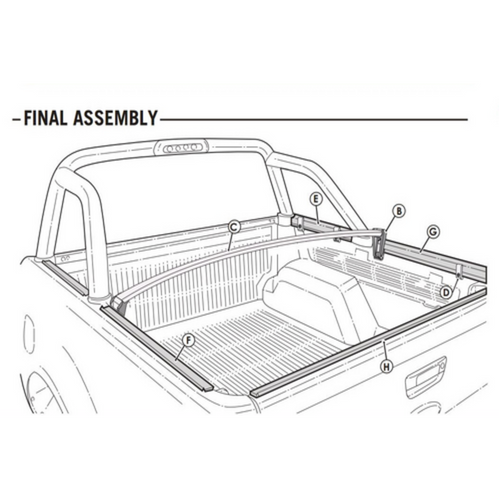 Ford PX Ranger Dual Cab 2011 2022 Extended Sports Bar Genuine No Drill Clip On Tonneau Cover