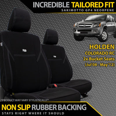 Holden Colorado RC Neoprene 2x Front Seat Covers (Available)