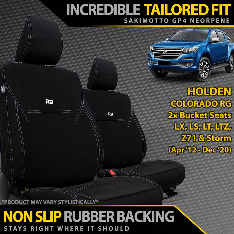 Holden Colorado RG Neoprene 2x Front Seat Covers (Available)