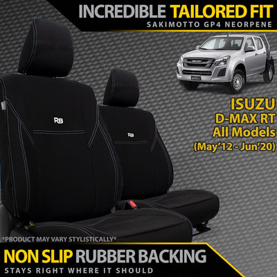 Isuzu D-MAX RT Neoprene 2x Front Seat Covers (Available)