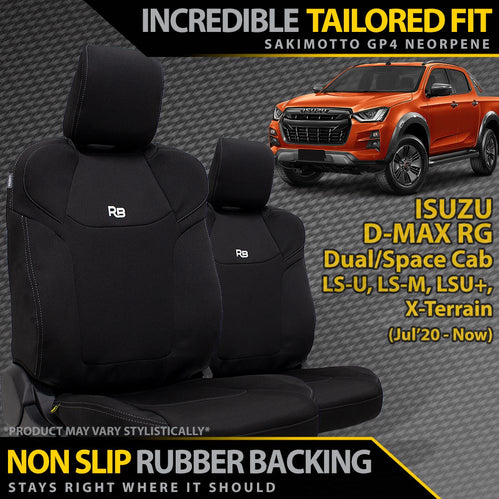 Isuzu D-MAX RG Neoprene 2x Front Seat Covers (Available)