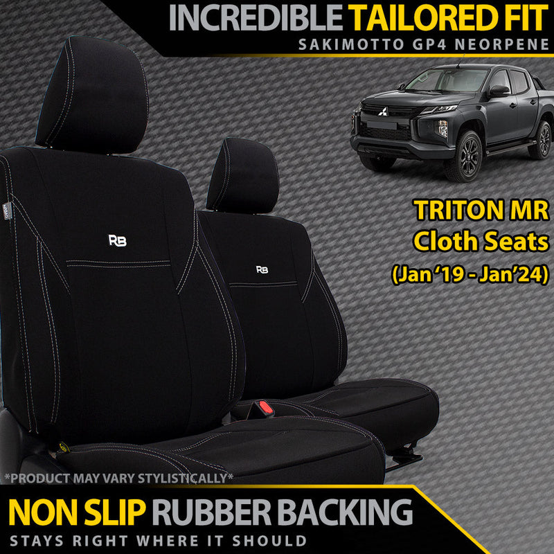 Mitsubishi Triton MR Neoprene 2x Front Row Seat Covers (Available)