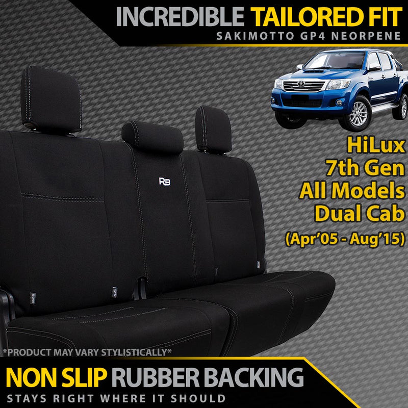 Toyota HiLux 7th Gen Neoprene Rear Row Seat Covers (In Stock)