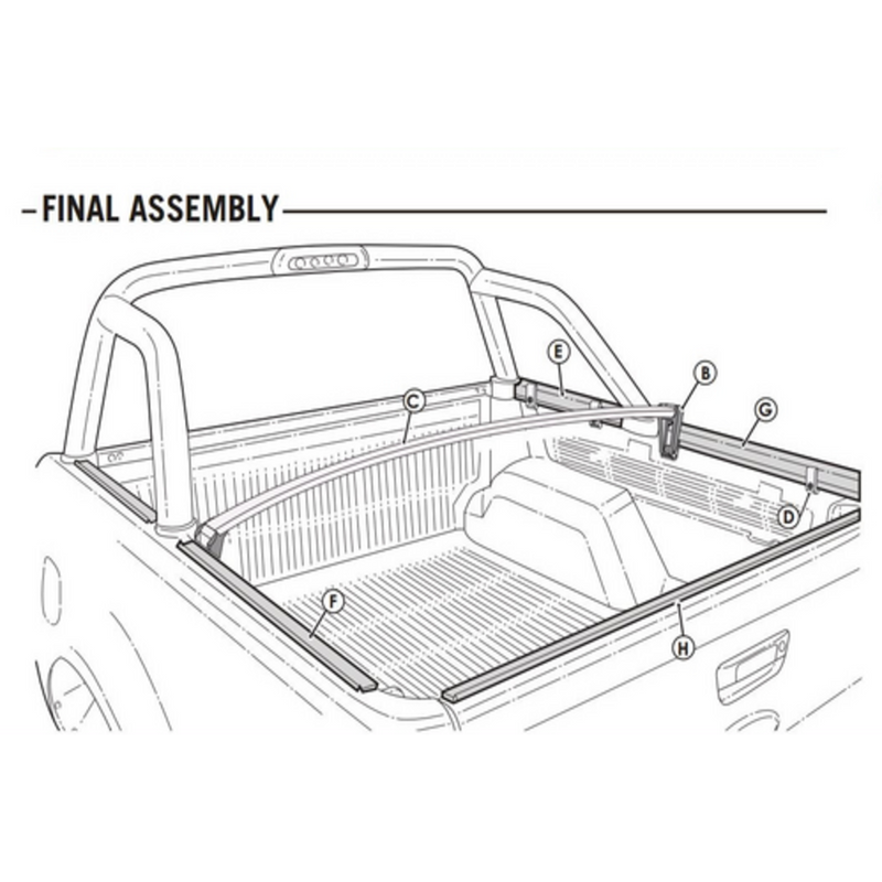 Isuzu D-Max Dual Cab 2012-2020 with Headboard Genuine No Drill Clip On Tonneau Cover 6