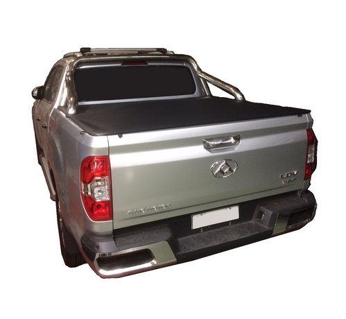 LDV T60 Dual Cab 2017-Current Over Rail Liner must be removed Chrome Sports Bar Clip On Ute Tonneau Cover - SupplyWorks