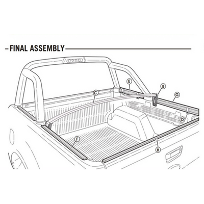 Mercedes X-Class Dual Cab 2018-2021 With Factory Sports Bars Genuine No Drill Clip On Tonneau Cover 6